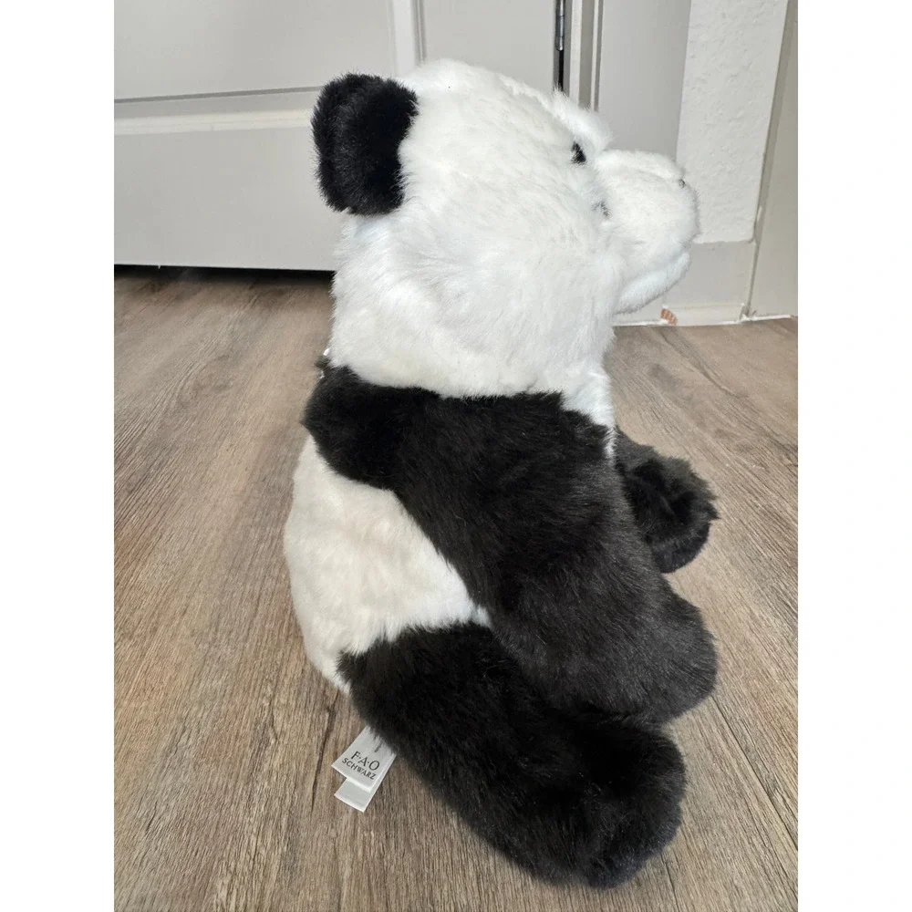 FAO Schwarz 2019 Boutique Zhen Panda Plush With Papers Sitting 10 Inchs